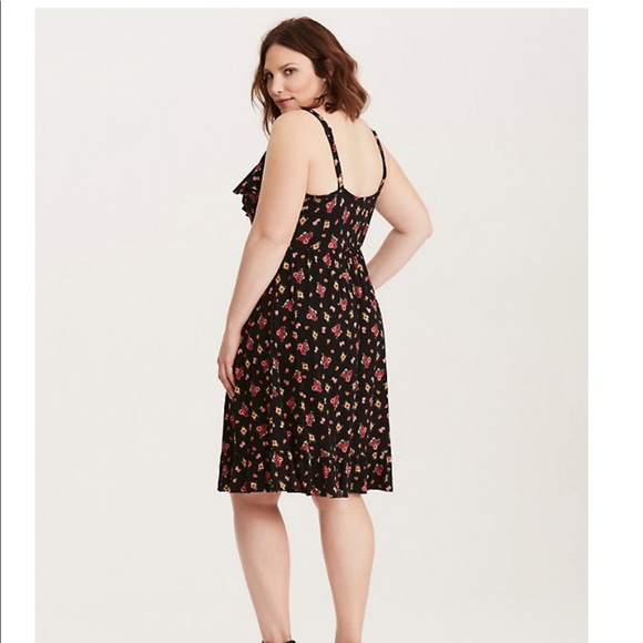 TORRID Floral Black Ruffle Tank Dress 👗 - Picture 5 of 5